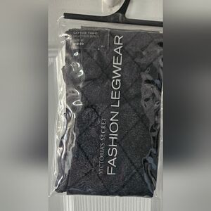 Victoria's Secret Dark Gray Fashion Legwear. Cable Print And Pin Stripe Pattern.